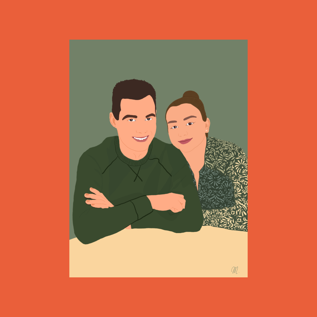 Illustration Détaillée - Personnes & fond uni