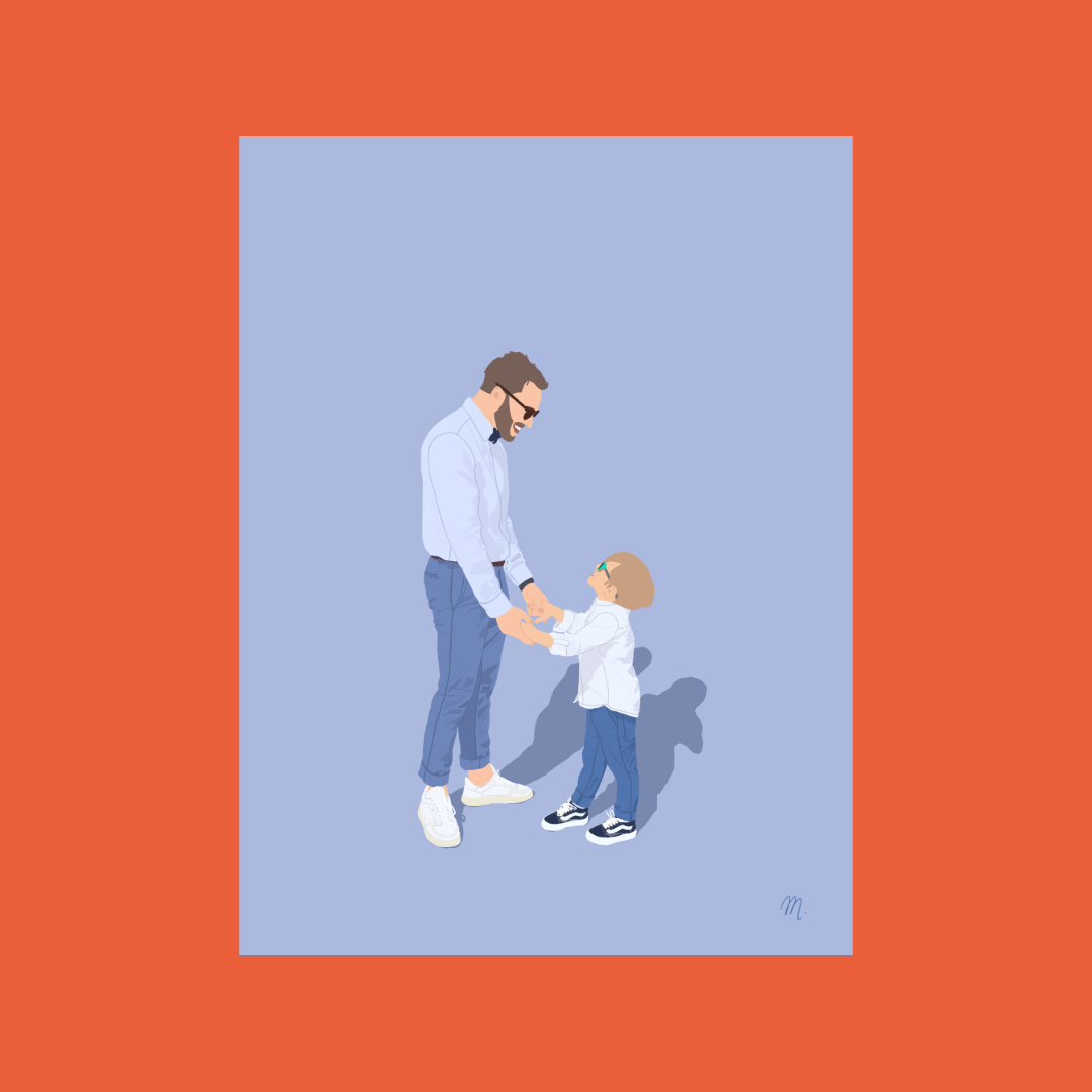 Illustration Détaillée - Personnes & fond uni