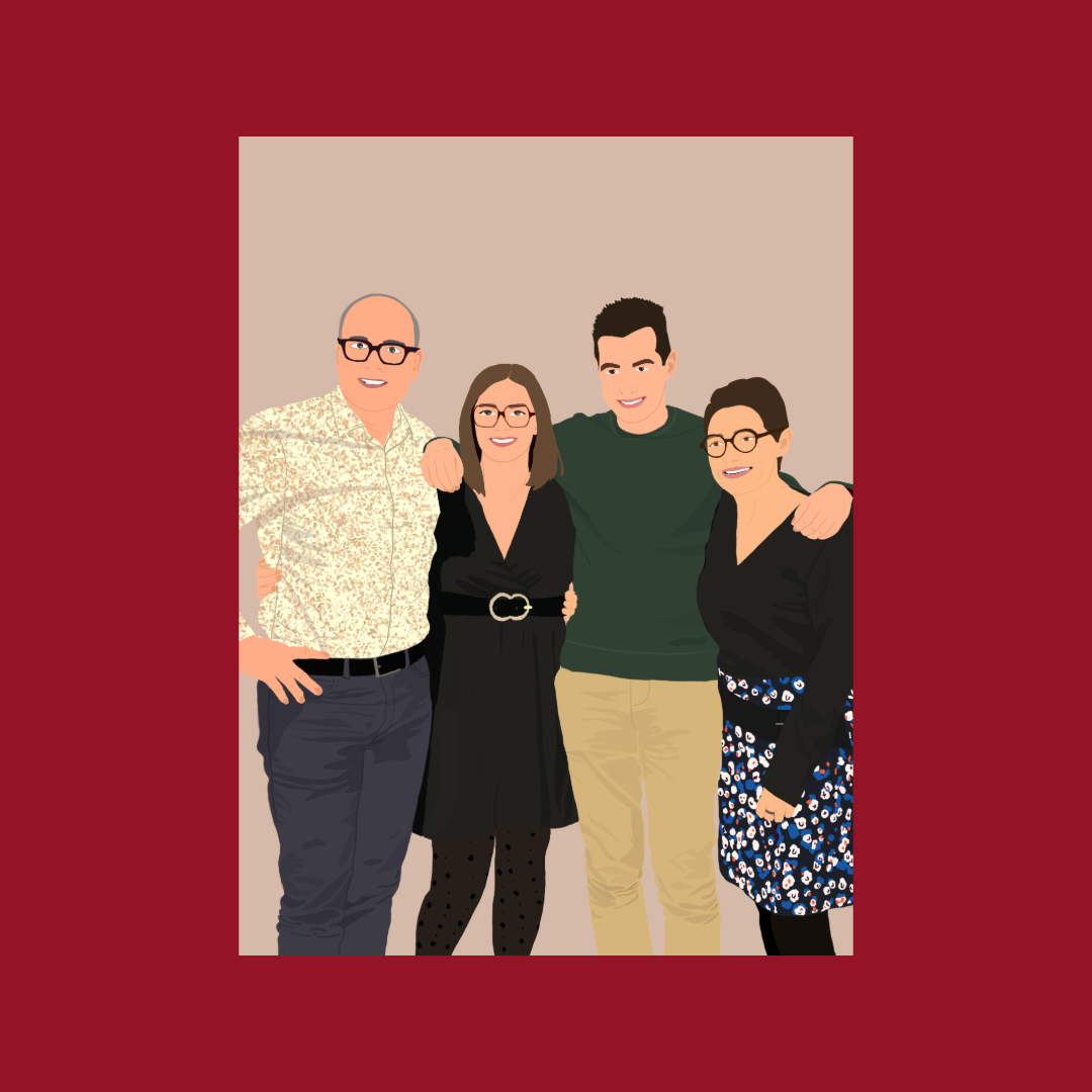 Illustration Détaillée - Personnes & fond uni