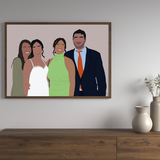 Illustration Minimaliste - Personnes & fond uni